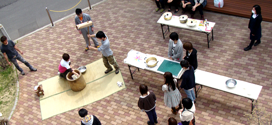 長野美術専門学校の恒例行事 ふるまい餅つき＆新入セレモニーを行いました！